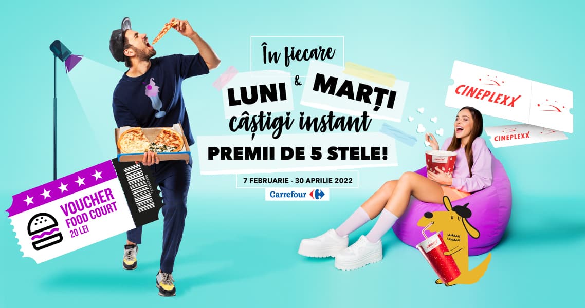 Zilele de luni și marți aduc premii instant la Shopping City Sibiu