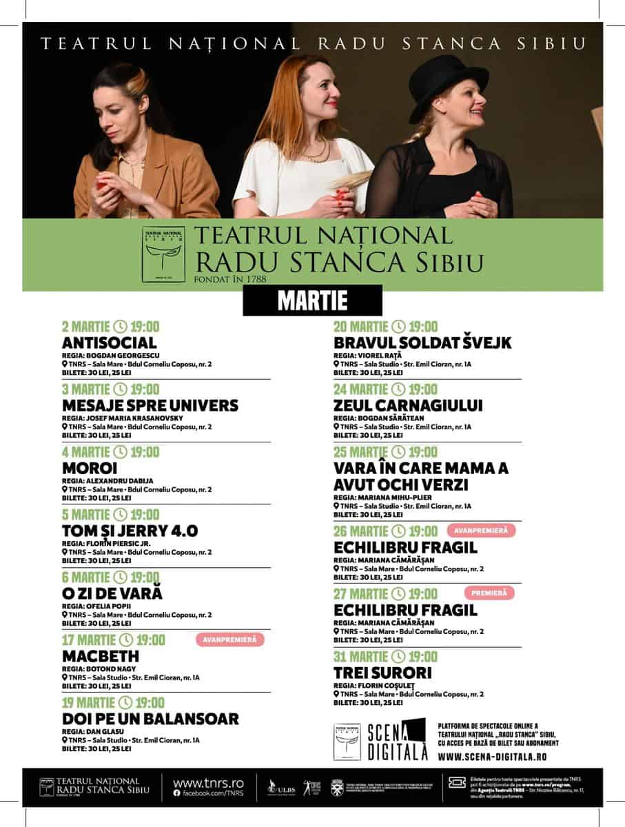 două premiere la teatrul "radu stanca" - sibienii aşteptaţi la "macbeth" şi "echilibru fragil"