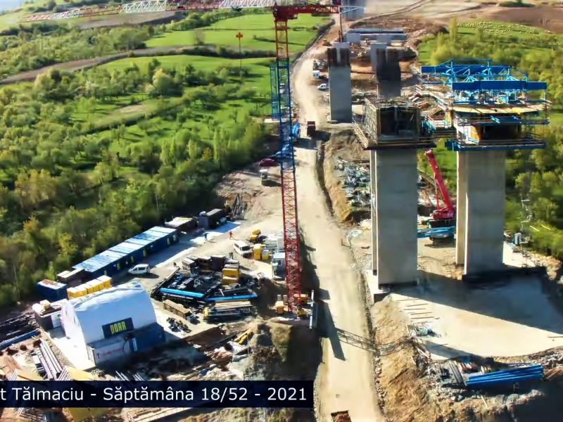 video - cum s-a construit viaductul ”în consolă” de la tălmaciu - imagini unice de pe șantierul autostrăzii sibiu - boița