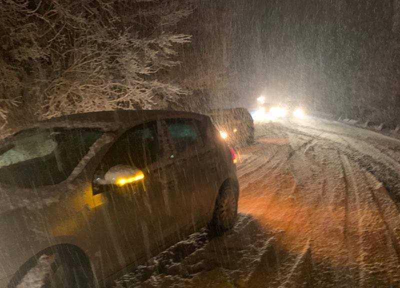 FOTO - Trafic în condiții de iarnă între Slimnic - Mediaș și Mediaș - Blăjel