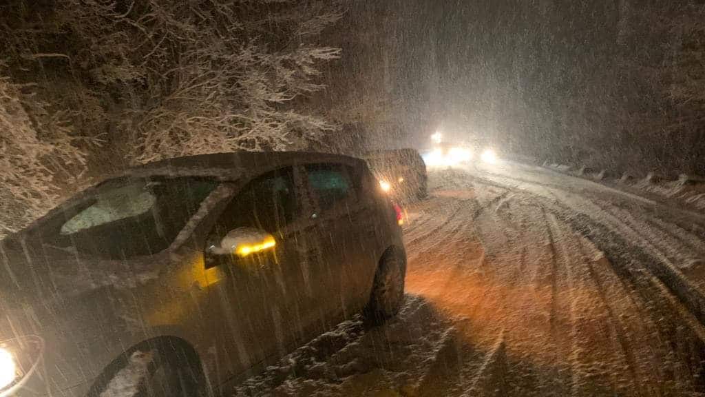 FOTO - Trafic în condiții de iarnă între Slimnic - Mediaș și Mediaș - Blăjel