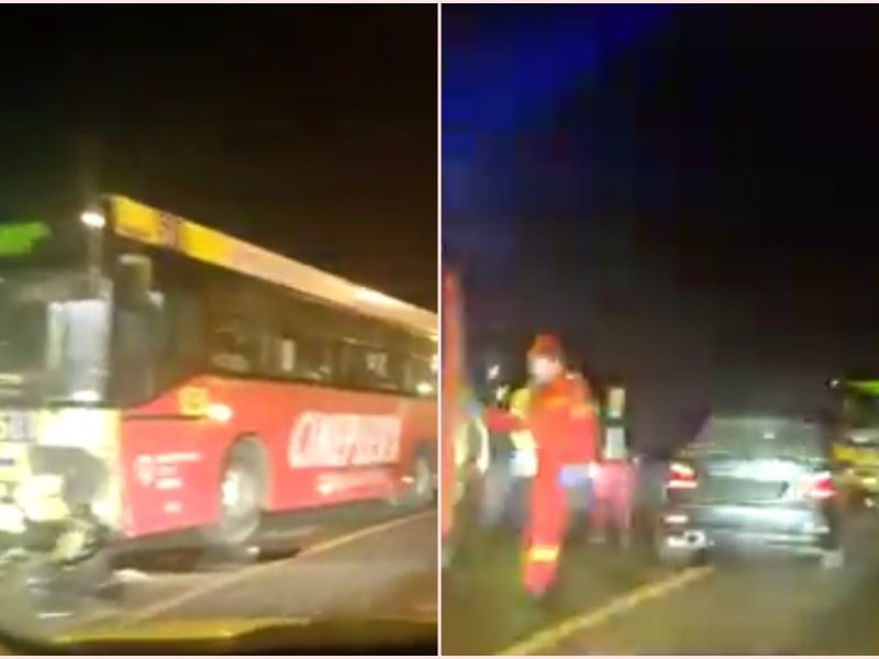 VIDEO: Autobuz Tursib, implicat într-un accident pe Maramureșului - „Este destul de avariat”