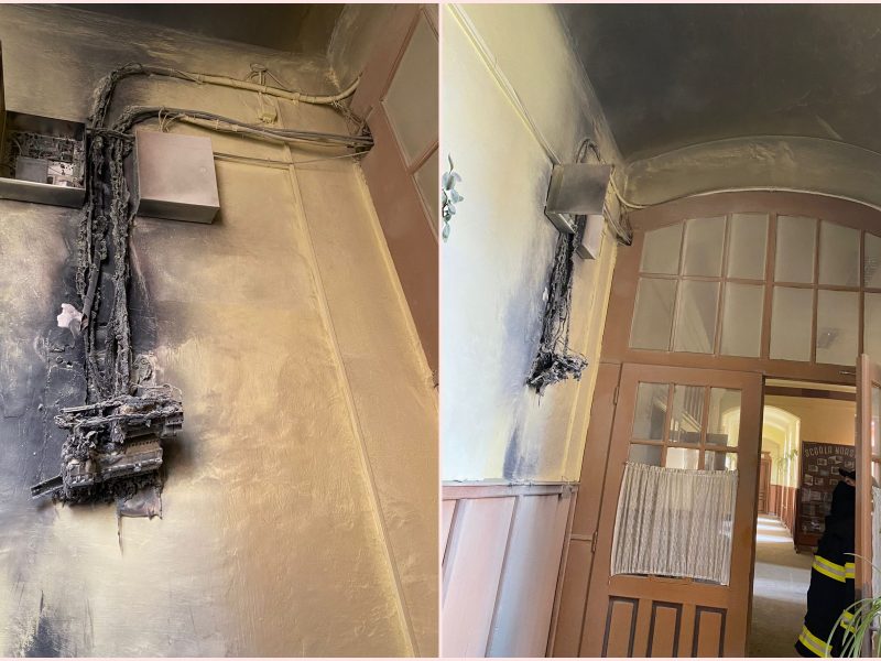 Incendiu la un liceu din Dumbrăveni – Aproape o sută de elevi s-au evacuat