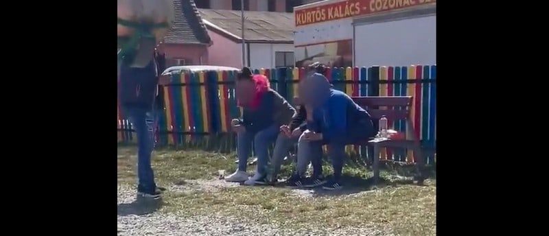 VIDEO Nesimțire fără margini - Sibieni surprinși când scuipă cojile de semințe într-un loc de joacă