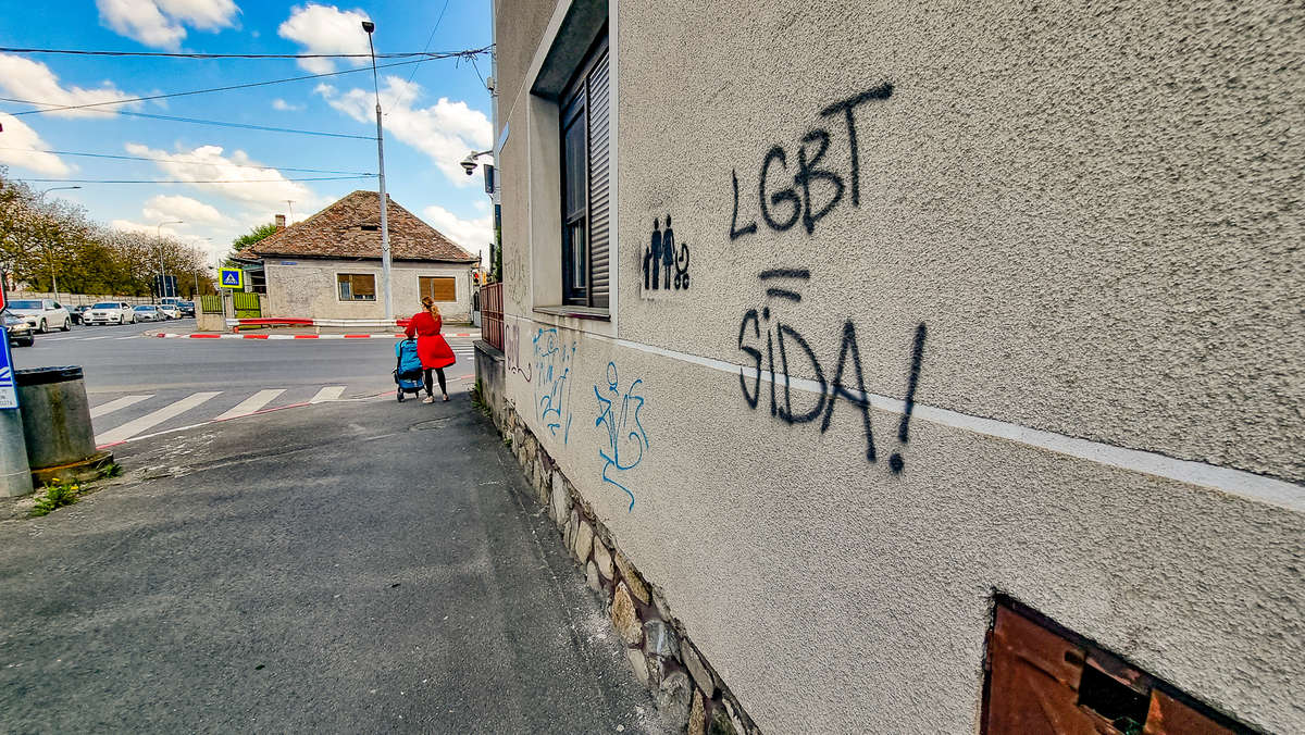 VIDEO: Mesaje anti-LGBT în Sibiu - „Au apărut în mai multe orașe. Încercare a grupurilor rusofile de a ne discredita”