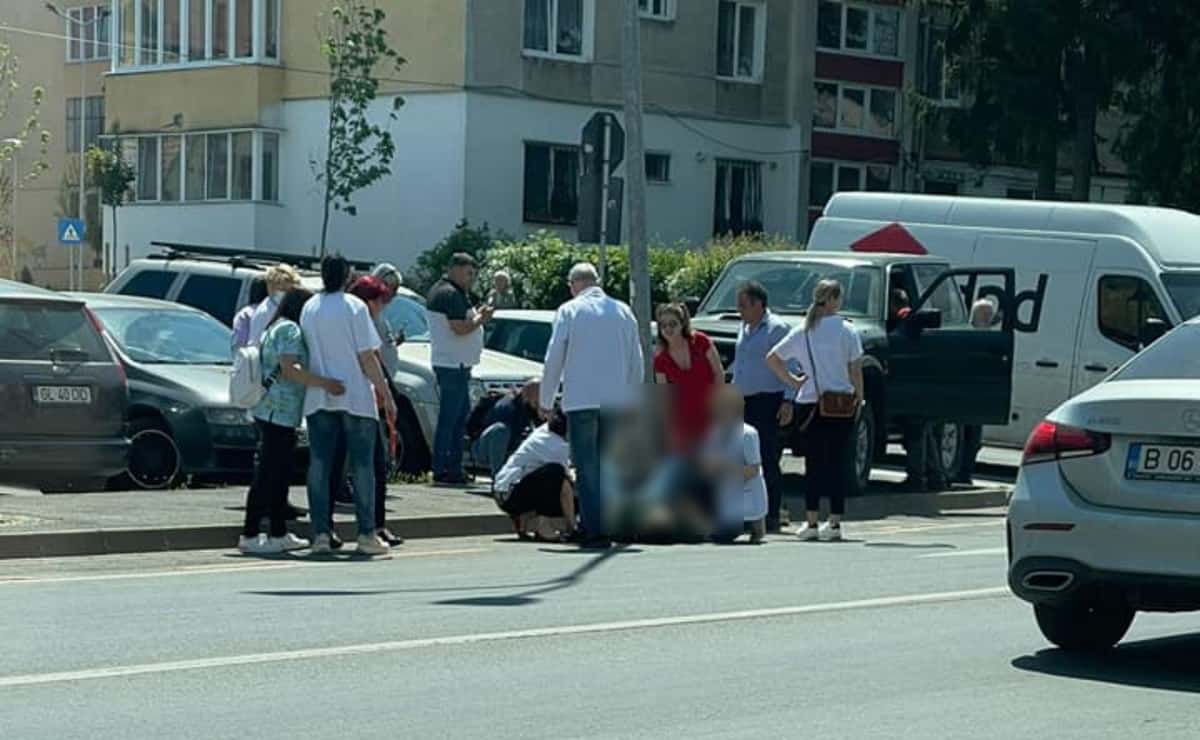 UPDATE Accident grav pe strada Nicolae Iorga din Sibiu - Pietoni călcați de o mașină pe trotuar - Unul a decedat