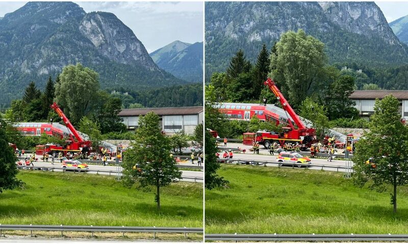 foto tren deraiat în sudul germaniei - 4 persoane au murit, iar alte 15 sunt rănite grav