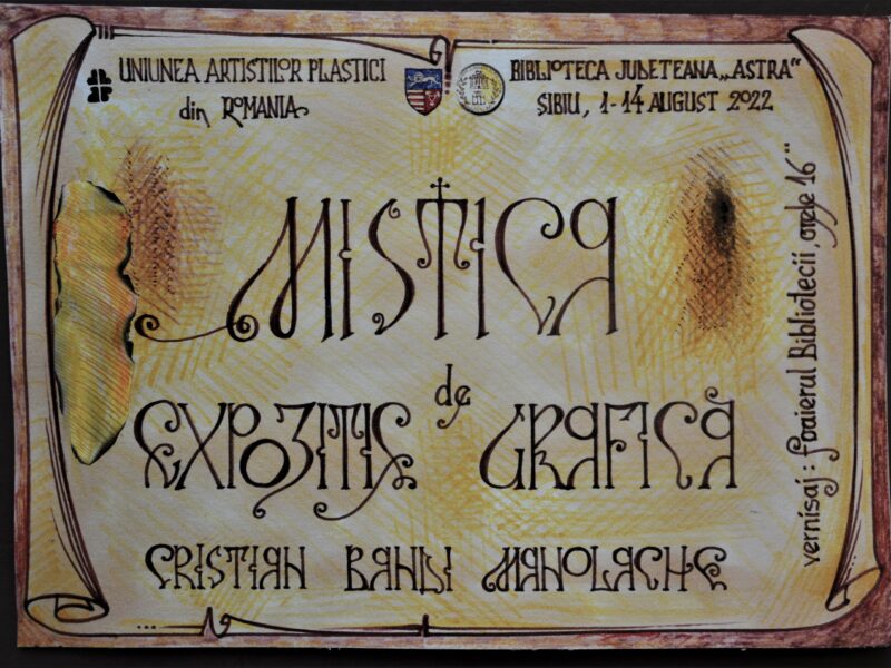 expoziție de grafică „mistica” la biblioteca astra sibiu