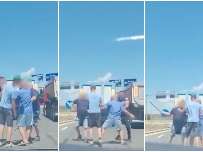 video: un nou scandal în trafic la sibiu - patru bărbați s-au bătut la ieșire din oraș