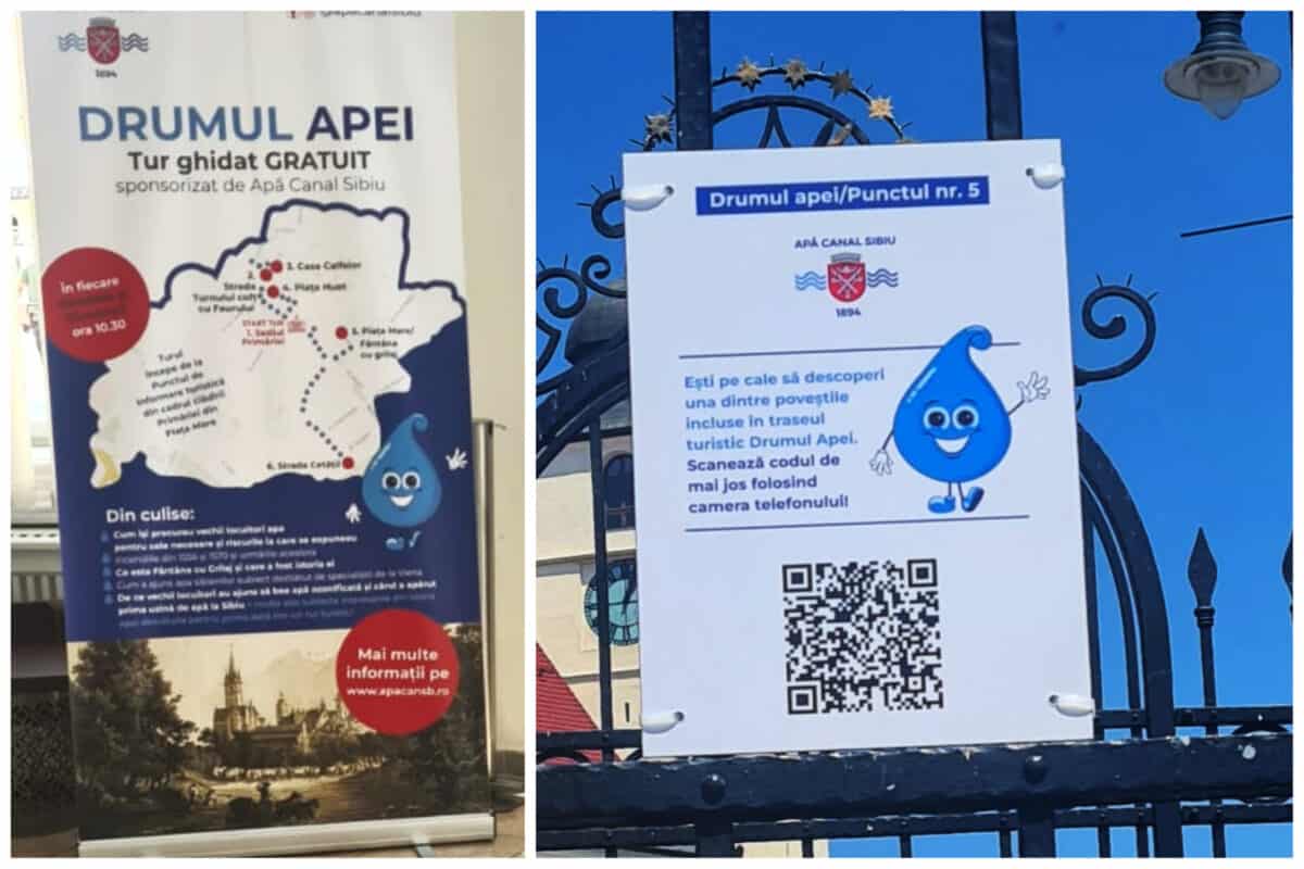 Drumul Apei - Apă Canal Sibiu lansează primul său traseu turistic ghidat cu coduri QR prin oraș