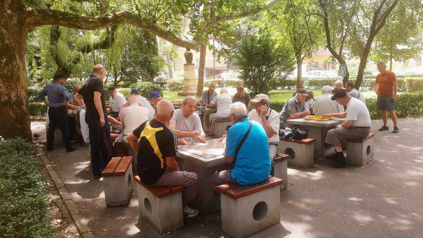 oaza de relaxare a pensionarilor din sibiu - jocuri de table și șah în parcul astra