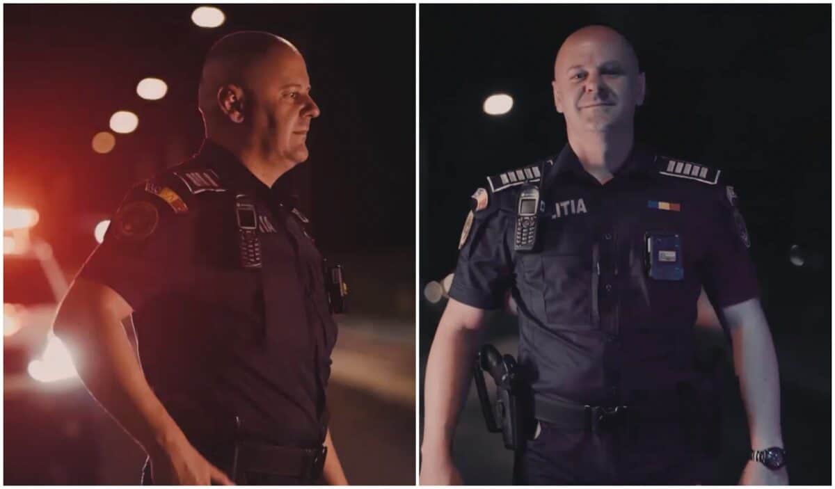 video: polițistul viorel teacă, imaginea poliției române - prezintă noile uniforme într-un clip filmat la sibiu