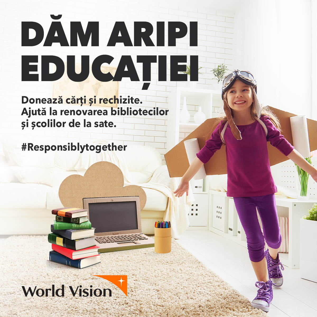 Shopping City Sibiu si World Vision invita sibienii sa doneze carti si rechizite pentru copiii din medii defavorizate