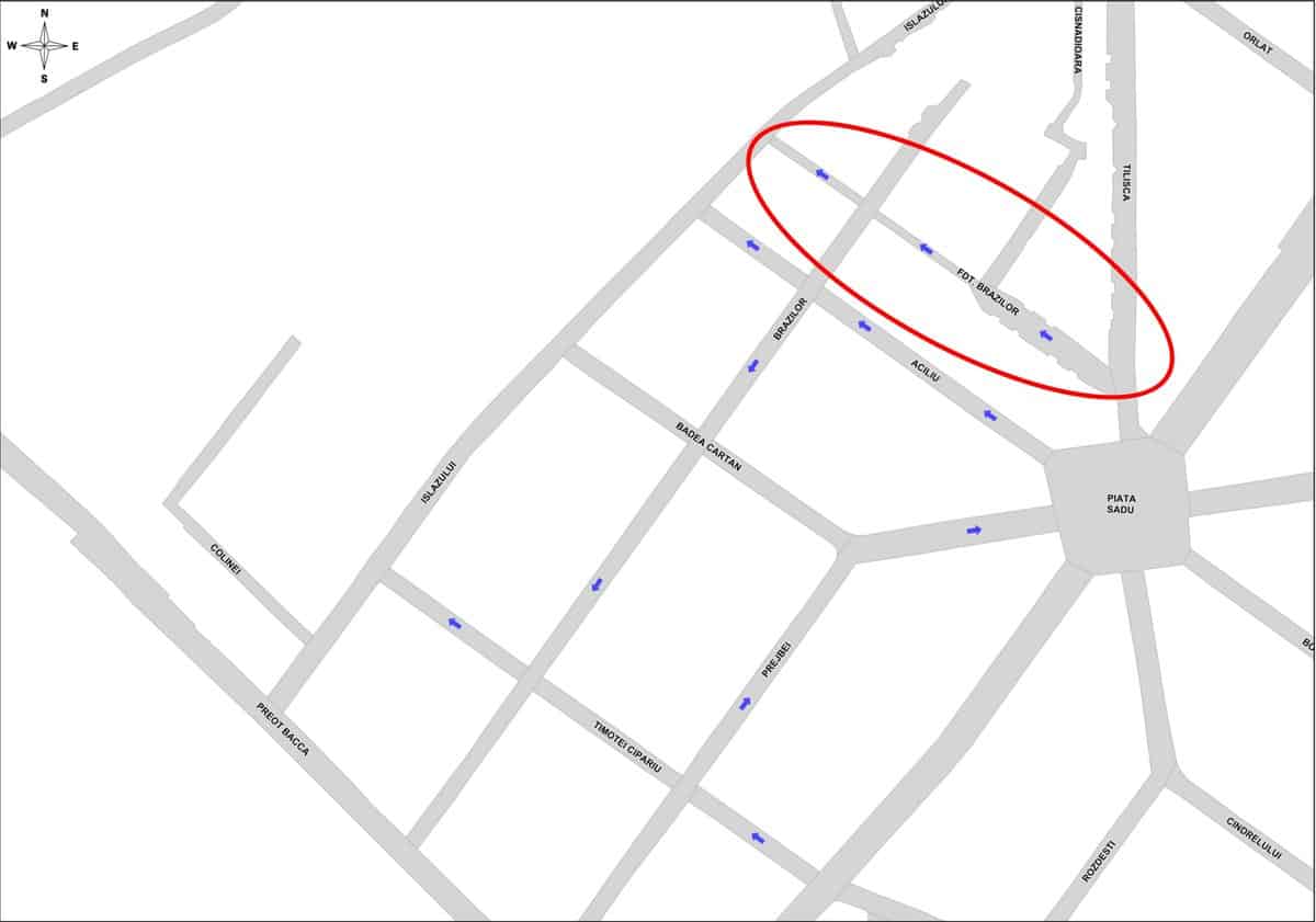 Atenție, șoferi - Se schimbă regimul de circulație pe strada Fundătura Brazilor din Sibiu