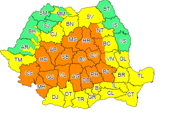 Județul Sibiu sub cod portocaliu de ploi până joi dimineață