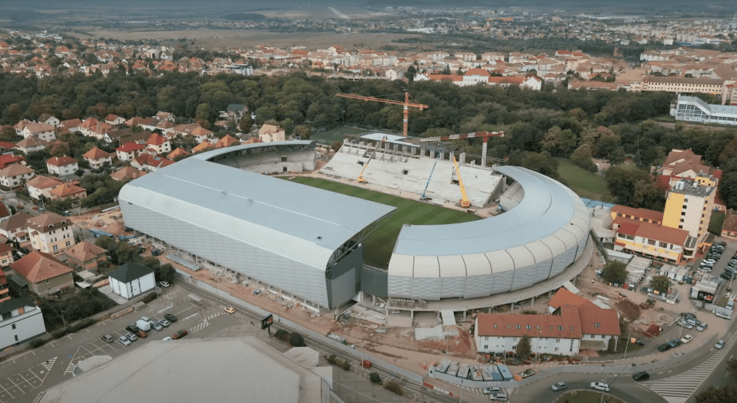 VIDEO: Cele mai noi imagini de pe Stadionul Municipal - Arena de cinci stele a Sibiului, aproape finalizată