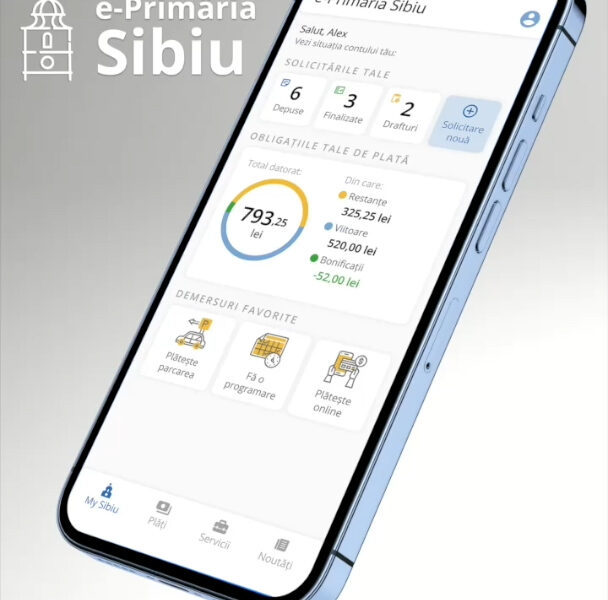 Aplicația e-Primăria Sibiu disponibilă pe App Store și Google Play - Sibienii pot face plăti și programări mult mai ușor