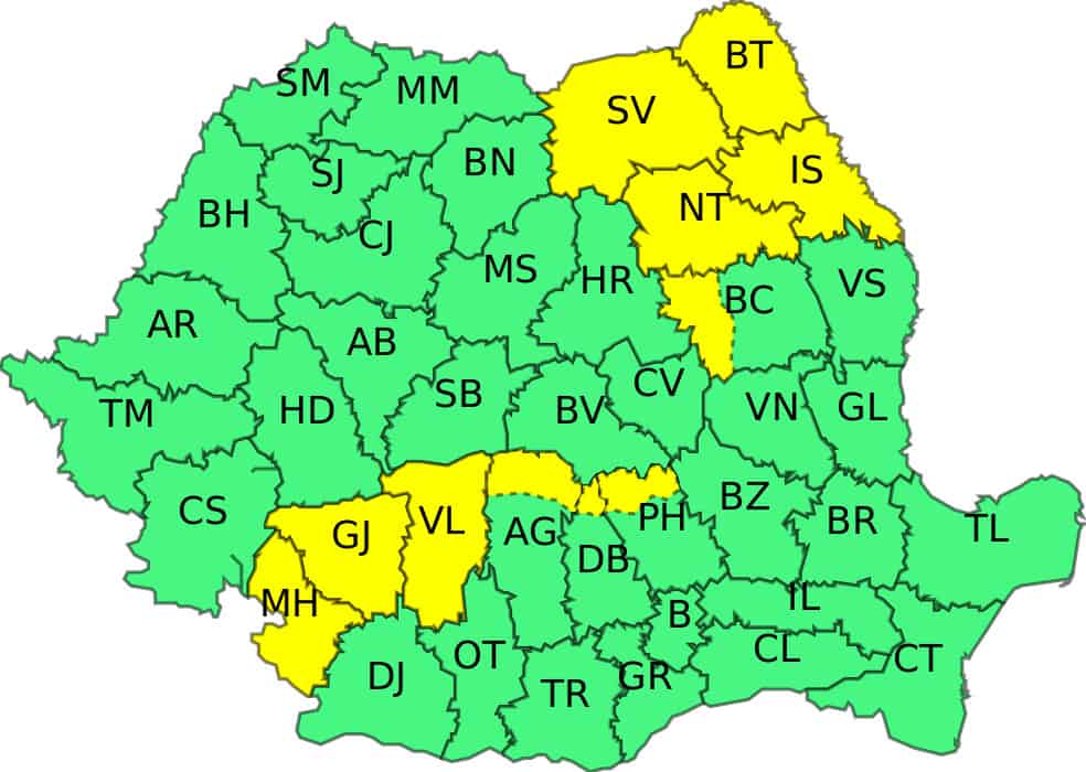 atenționare de ploi și ninsori - la sibiu sunt așteptate ploi însemnate