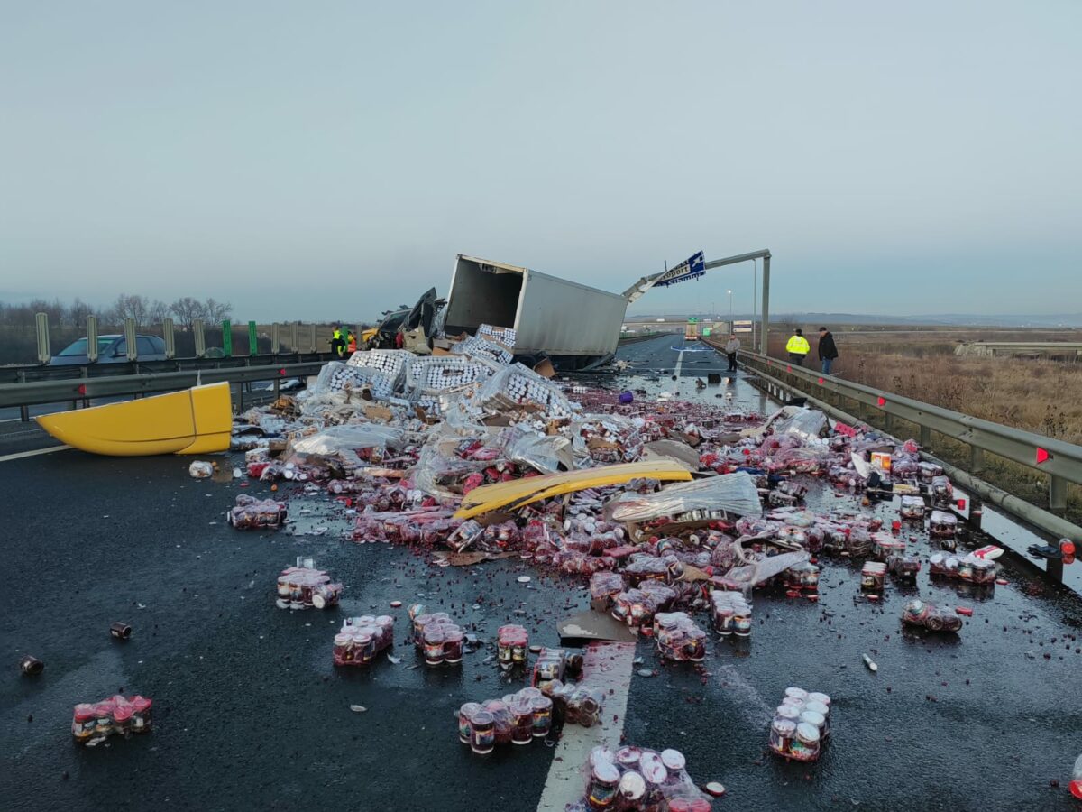 video: accident grav pe autostradă la sibiu - șofer de camion decedat