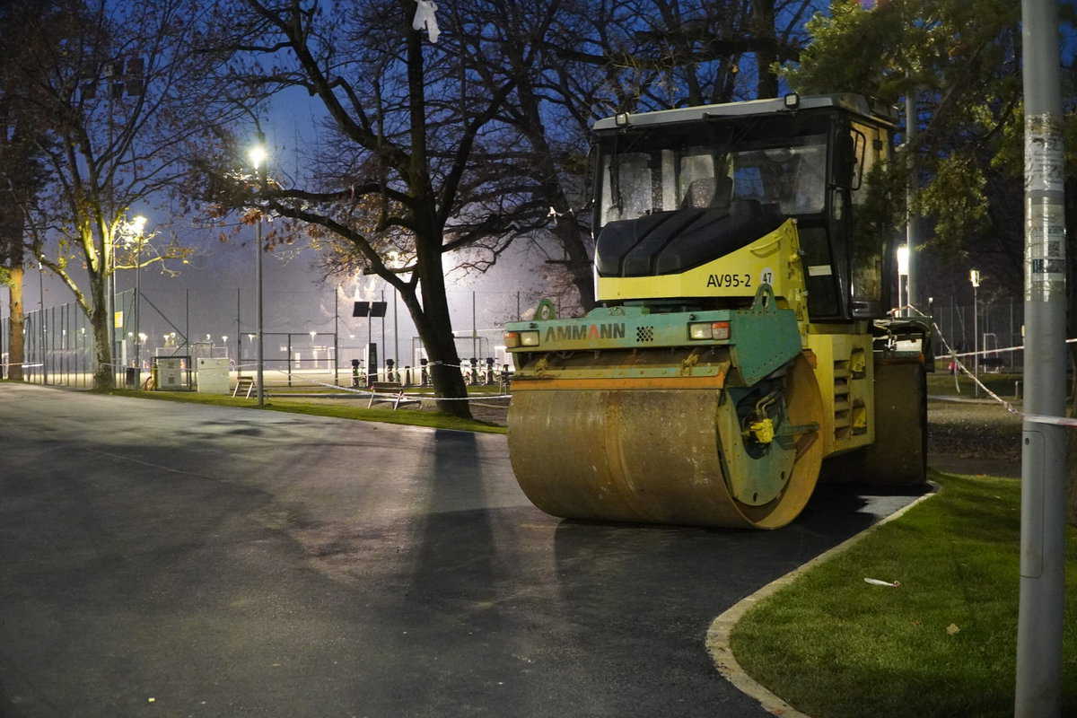 foto video pregătiri intense pentru inaugurarea stadionului municipal sibiu – a fost asfaltată aleea eminescu