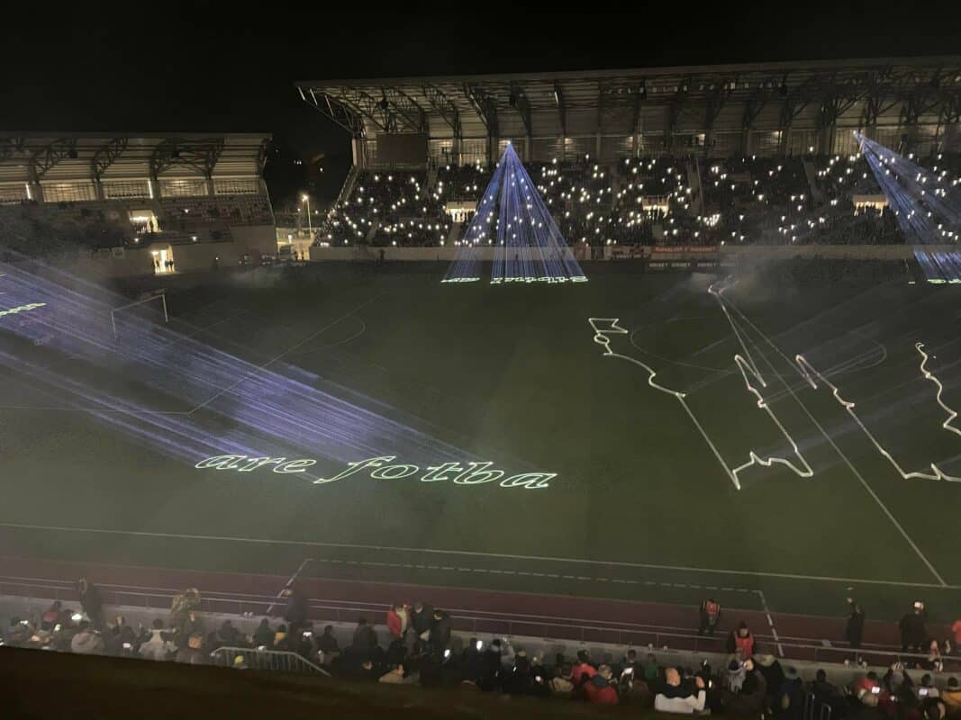 VIDEO FOTO Show total și atmosferă ca în Champions League la Sibiu - Imagini superbe de la inaugurarea stadionului „Municipal”