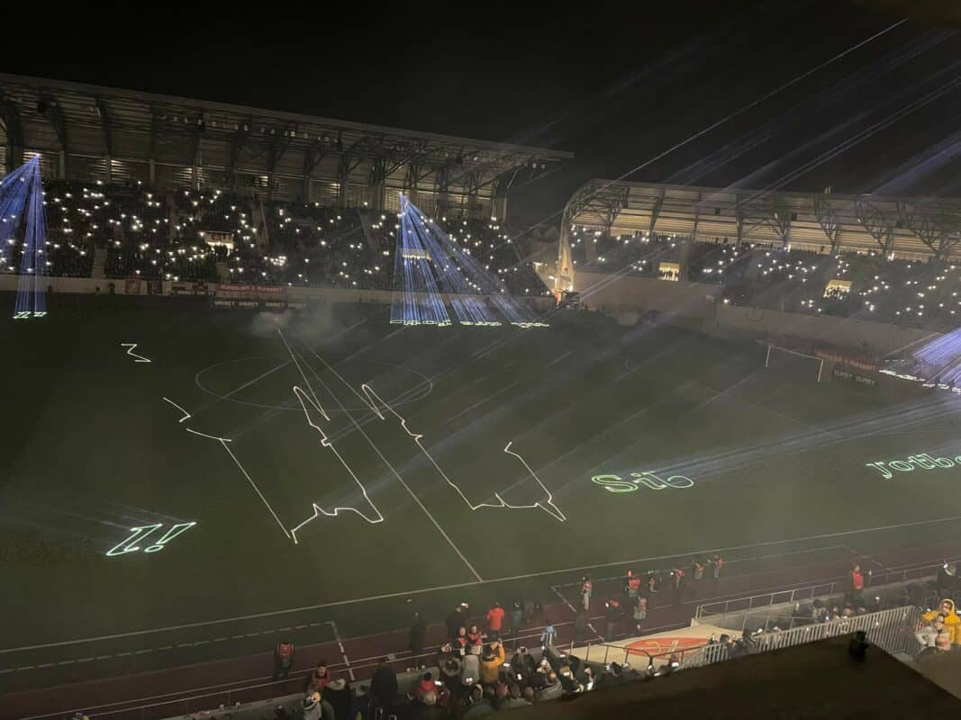 VIDEO FOTO Show total și atmosferă ca în Champions League la Sibiu - Imagini superbe de la inaugurarea stadionului „Municipal”