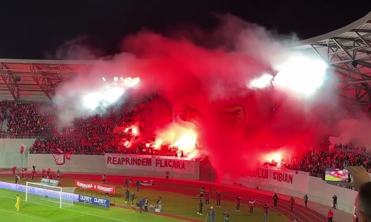 VIDEO FOTO Show total și atmosferă ca în Champions League la Sibiu - Imagini superbe de la inaugurarea stadionului „Municipal”