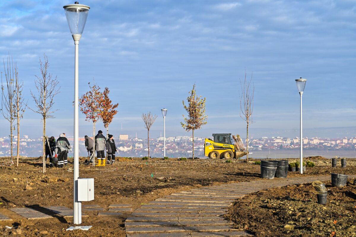 FOTO: Parcul Tilișca, mai aproape de deschidere - A început plantarea arborilor și plantelor