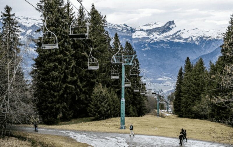 foto munții alpi rămân fără zăpadă - cupa mondială de schi în pericol să nu se mai țină