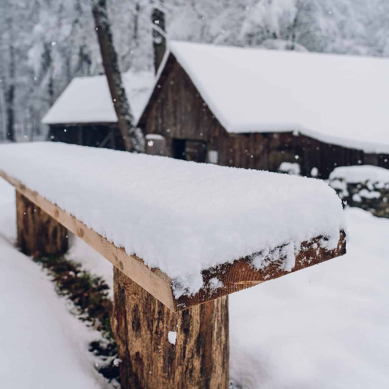 foto peisaj feeric la muzeul în aer liber - căsuțele au îmbrăcat o haină nouă