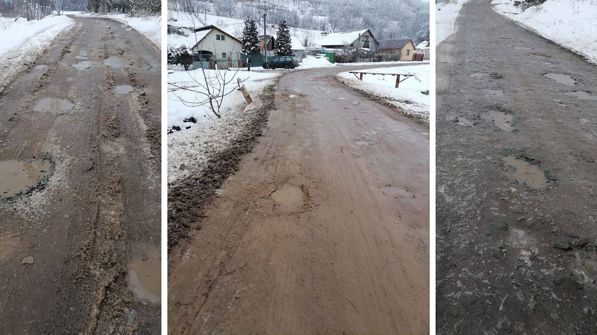 Drum „de țară” la Sibiu - Strada Răchitei, plină de gropi - „Am două mașini puse pe butuci”