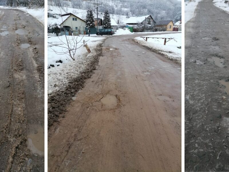 Drum „de țară” la Sibiu - Strada Răchitei, plină de gropi - „Am două mașini puse pe butuci”