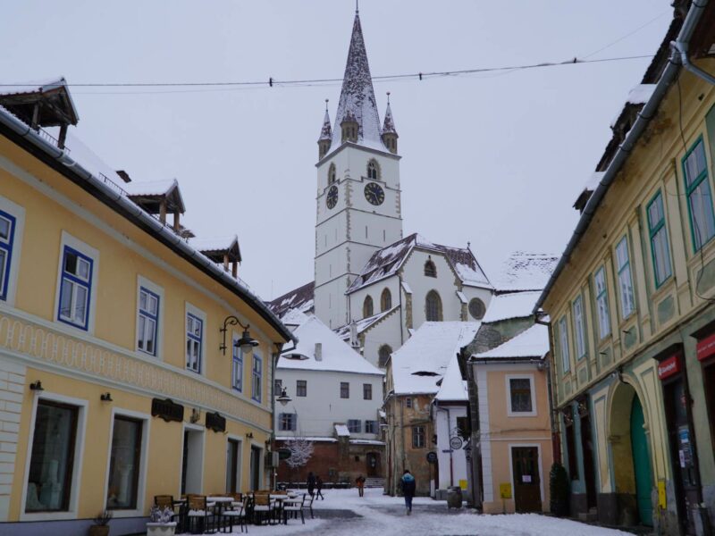 foto ninge ca în povești la sibiu - se circulă în condiții de iarnă în tot orașul