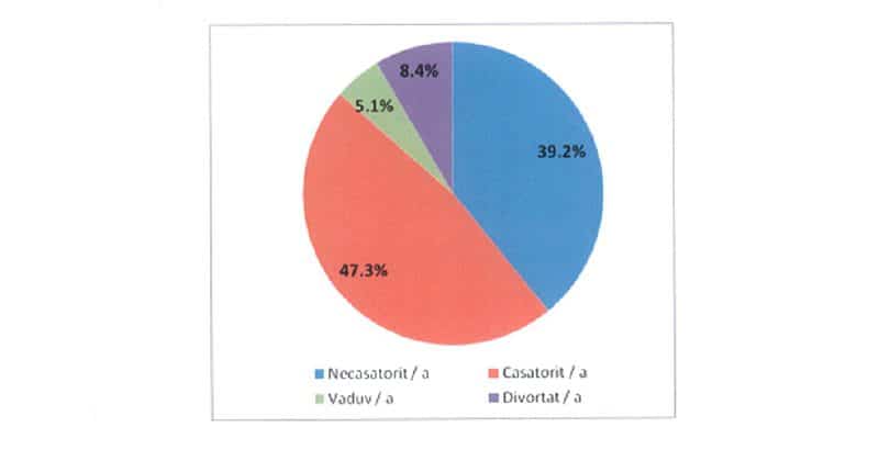 aproape patruzeci la sută din sibieni nu au fost niciodată căsătoriți - peste opt procente din populația județului a trecut printr-un divorț