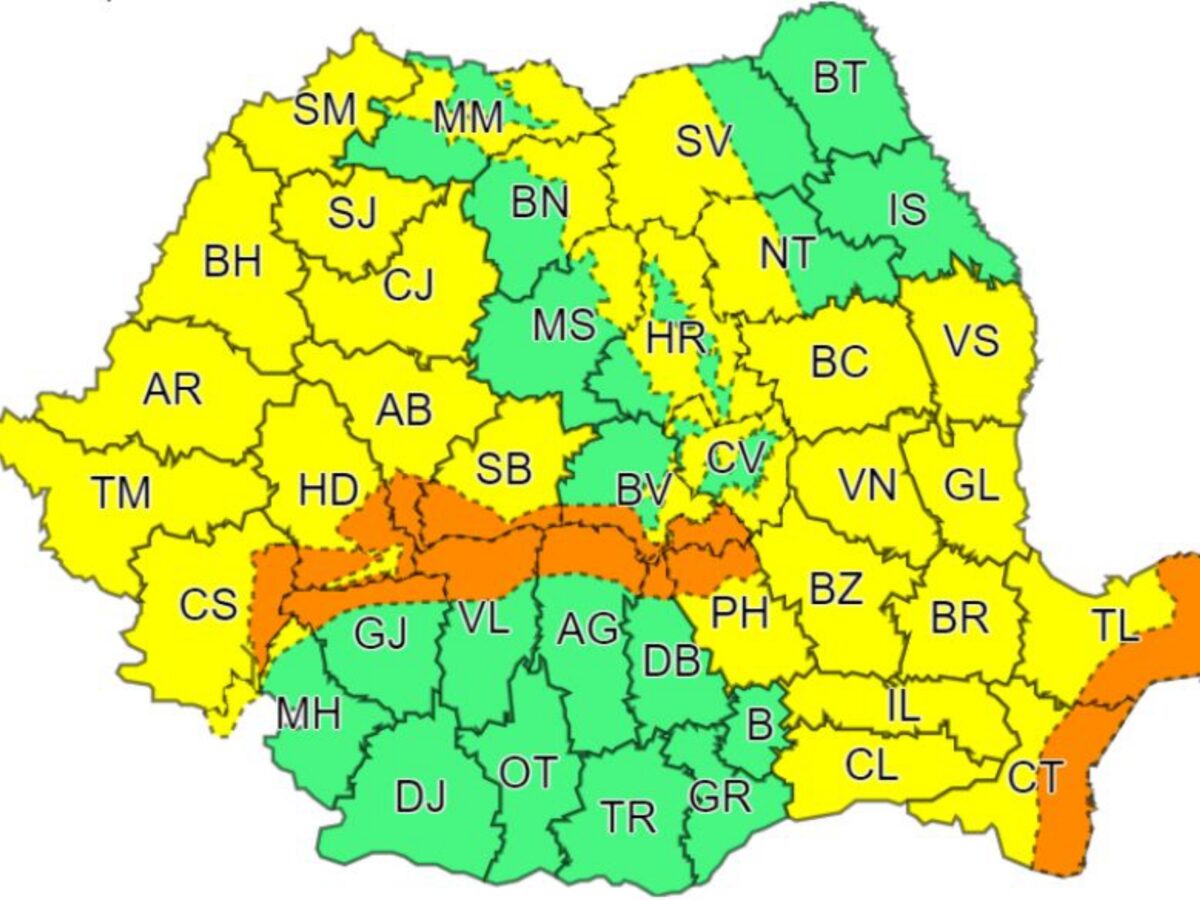 cod galben de vânt și ninsori în județul sibiu - la munte este viscol puternic