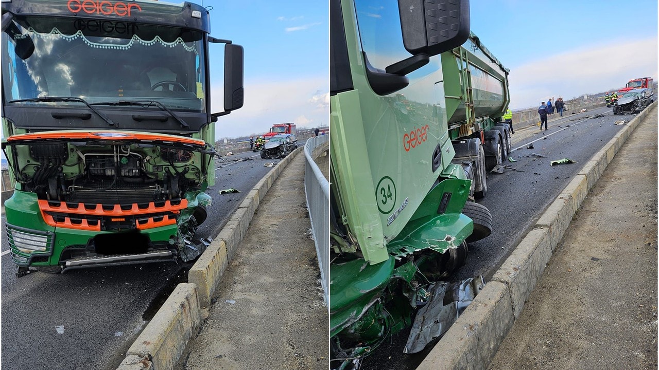 UPDATE FOTO Accident pe centura Avrigului - Coliziune între o mașină și un camion