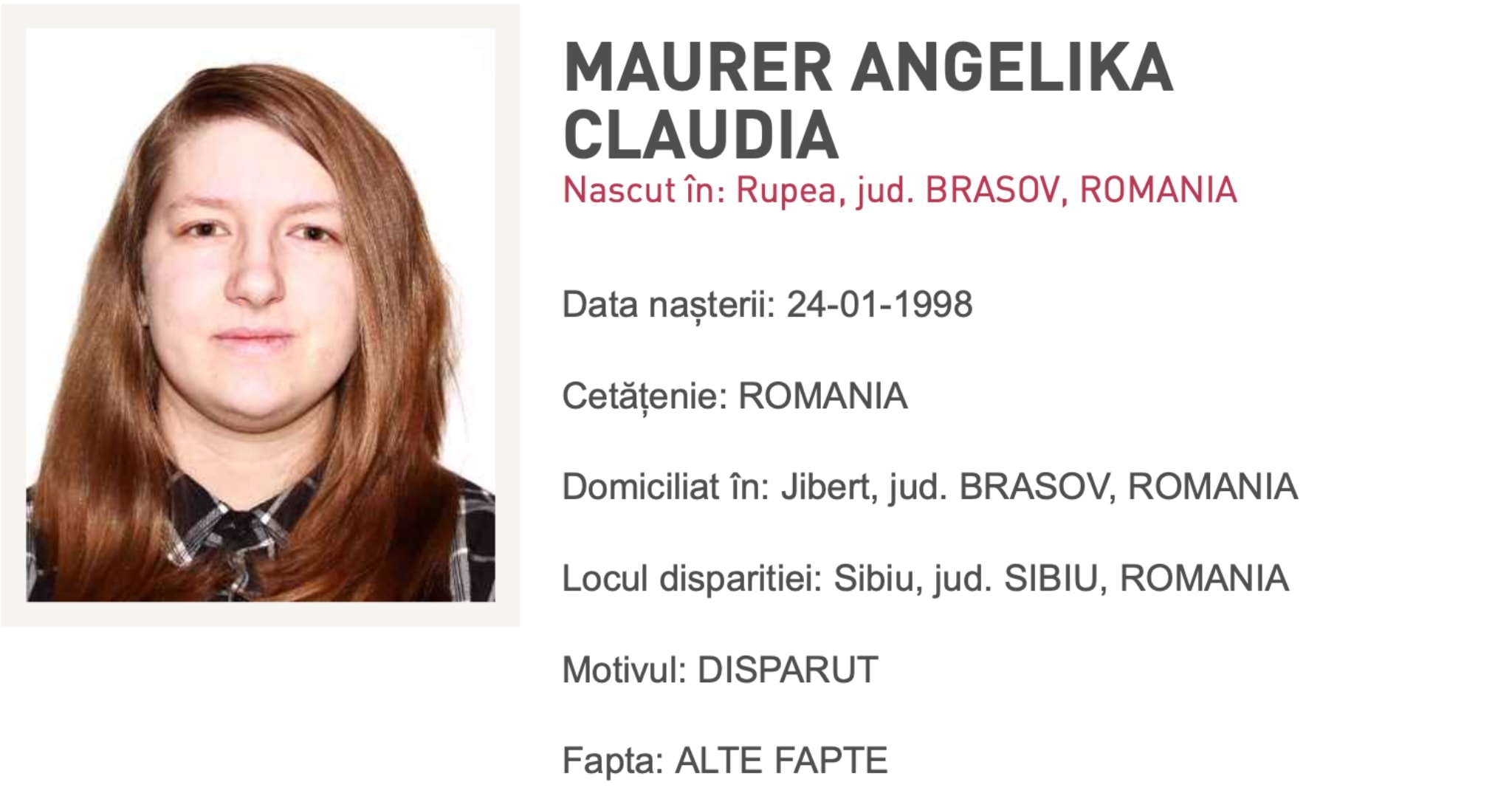 dispariția învăluită în mister a angelikăi, studentă la teologie în sibiu. poliția încă o caută