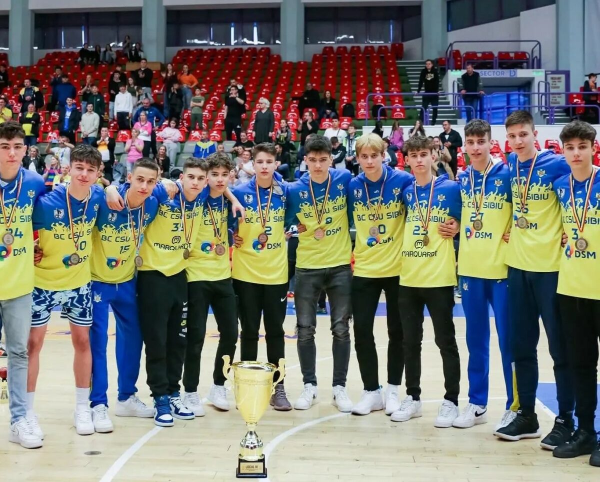 Juniorii U 15 de la CSU Sibiu vor fi aplaudați în Sala Transilvania pentru bronzul de la Campionatul Național