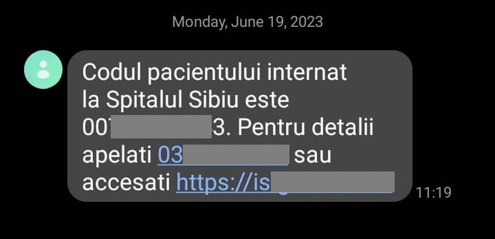 Metode moderne de comunicare la Spitalul Județean - Sibienii pot obține detalii despre pacienți prin SMS