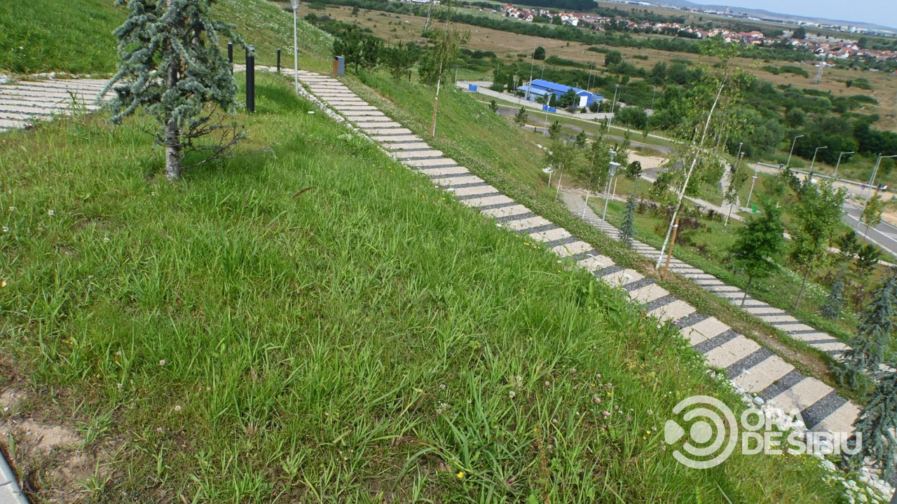 Imagini noi din Belvedere. Cel mai nou parc al Sibiului se deschide în august