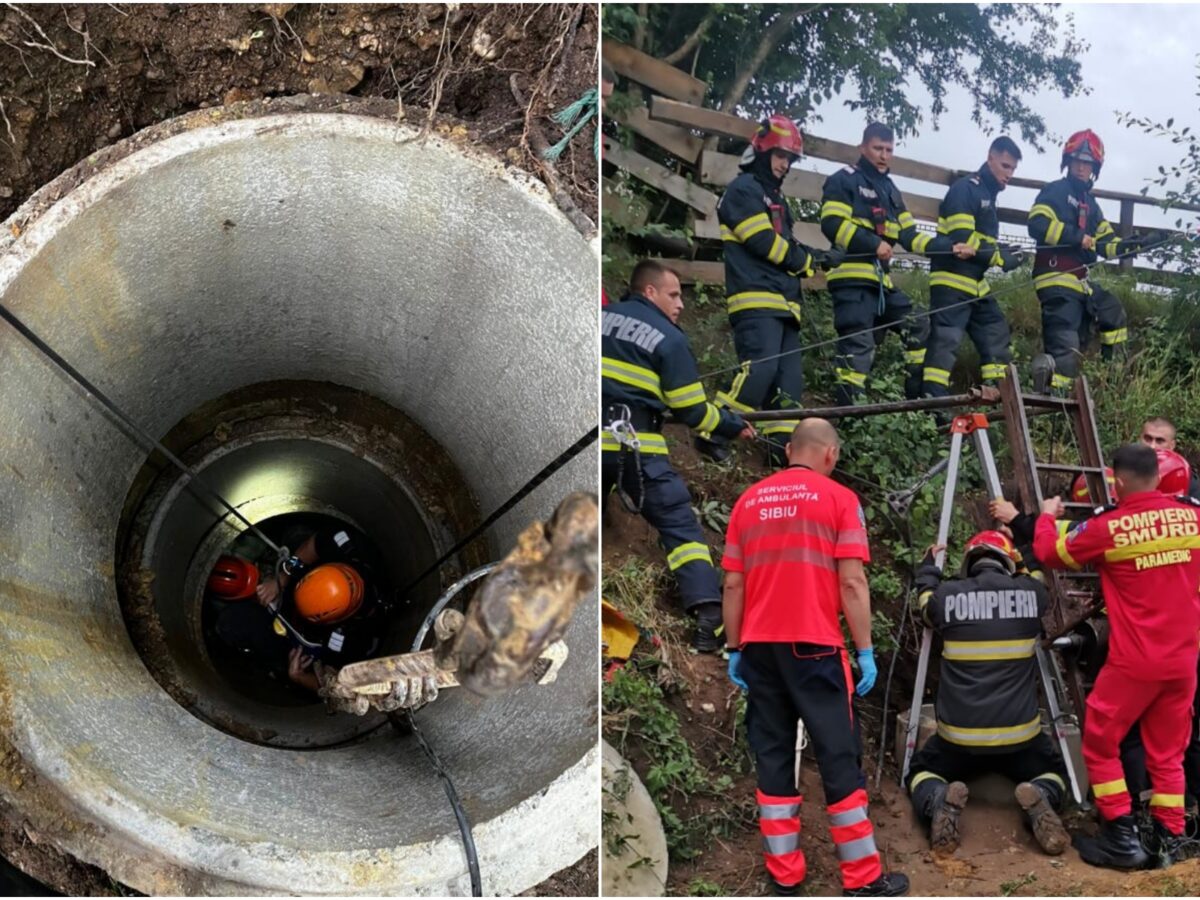 foto: muncitor căzut într-o fântână la șopa - pompierii l-au scos dintre dalele puțului