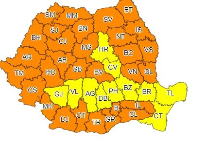 Avertizarea de caniculă, prelungită în toată țara. Sibiul sub cod portocaliu