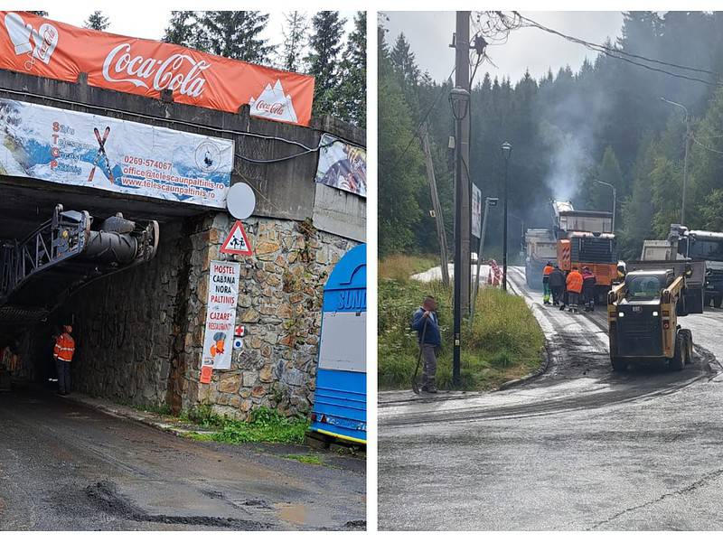 se lucrează de zor la păltiniș. drumul spre șanta va fi asfaltat (foto)