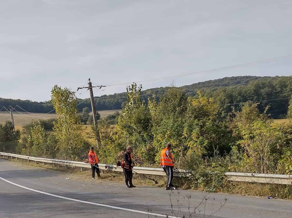 lucrări de întreținere și reparații pe drumuri județene din sibiu. se montează parapeți metalici noi între rășinari și păltiniș