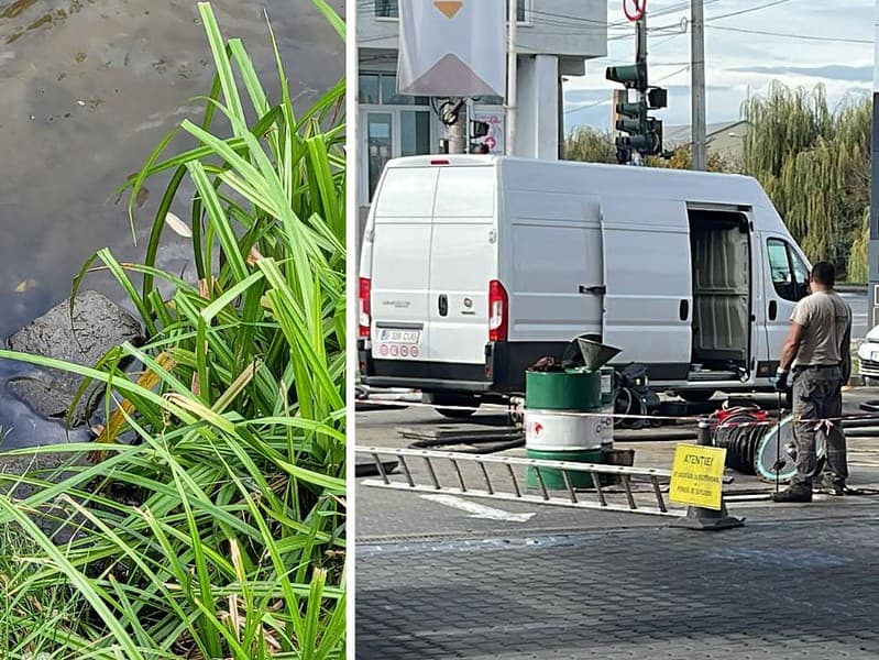 râul cibin, poluat cu carburanți de la o benzinărie de pe strada malului. apele române confirmă situația (video foto)