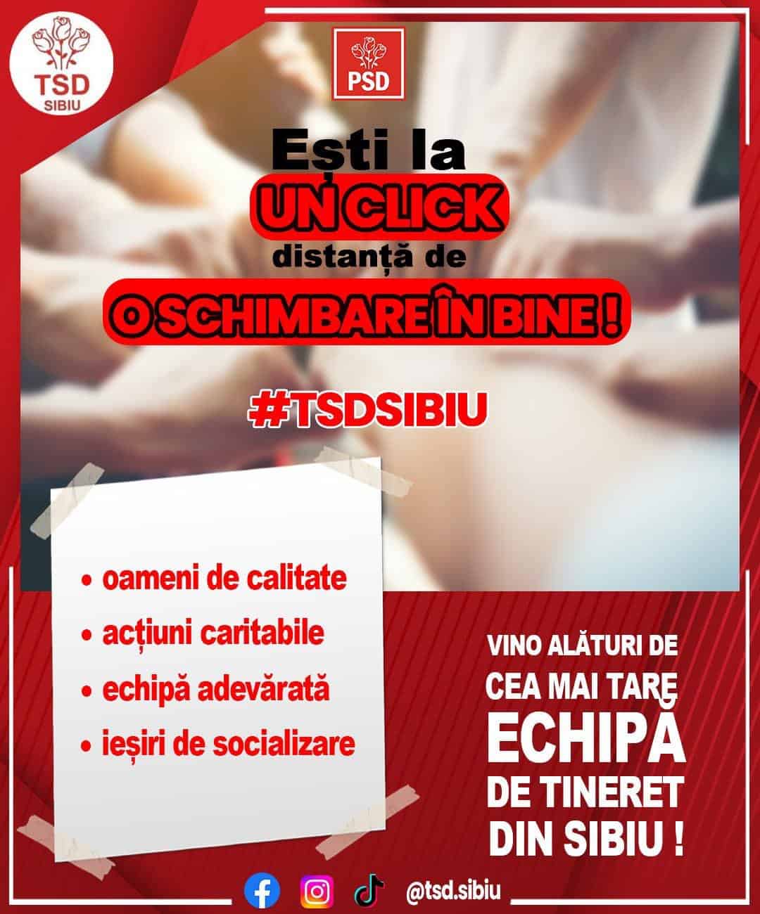 Implică-te și tu! Alătură-te echipei de tineret a PSD Sibiu! (C.P)