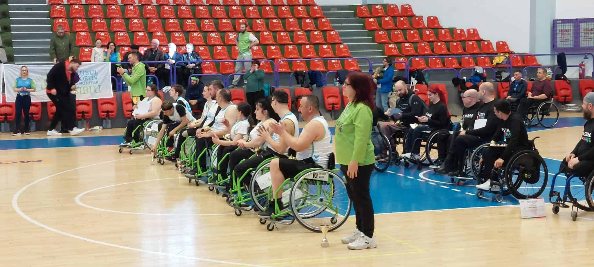 ”Zburătorii” de la Clubul Sportiv Somunitar Sibiu, locul 3 la Cupa României la baschet în scaun rulant