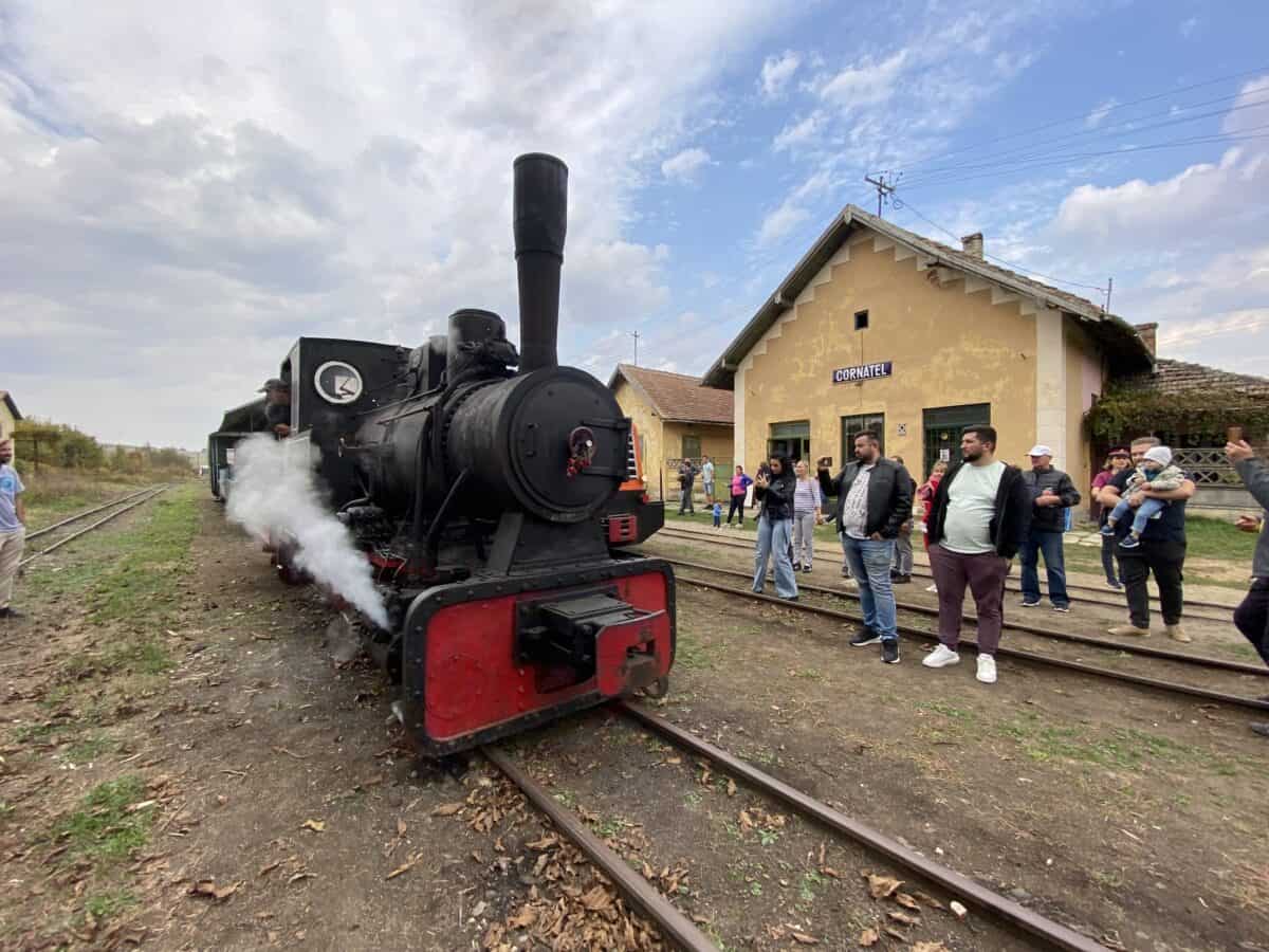 Curse speciale cu mocănița pe Valea Hârtibaciului în minivacanța de 1 Decembrie. Locomotiva cu abur, „la defilare ”