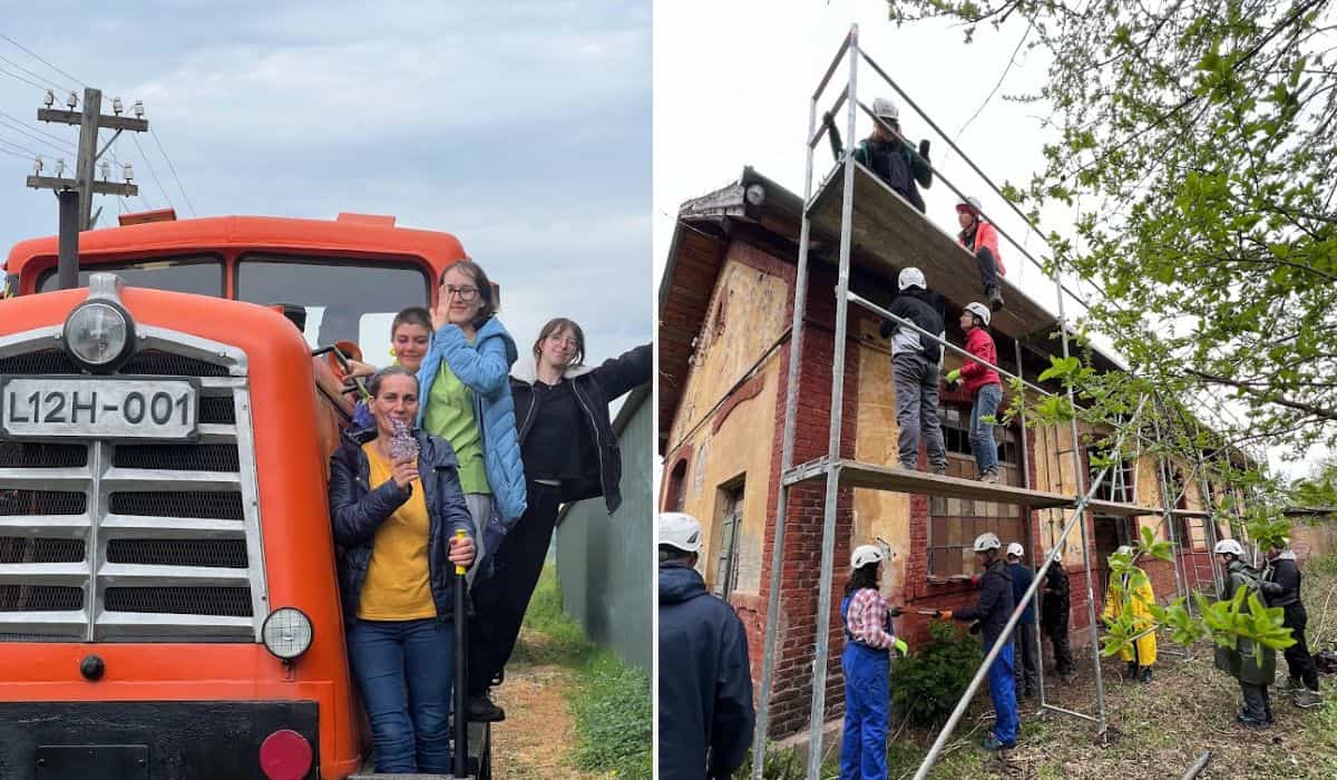 Depoul mocăniței din Sibiu are acoperiș nou. Lucrările s-au făcut cu ajutorul voluntarilor (foto)