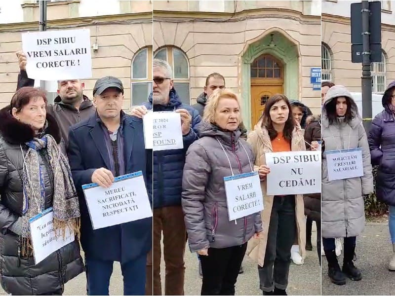 DSP Sibiu continuă protestul început în urmă cu aproape o lună. Angajații cer demisia ministrului Rafila: „Nu ne ignorați, nu cedăm!” (video)